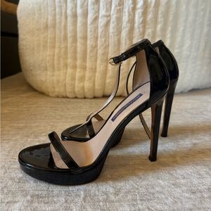 Stuart Weitzman Patent Leather Ankle Strap Heels – Size 7 – 5” Heel